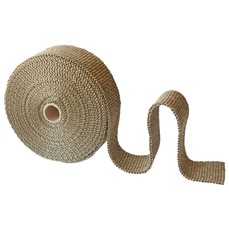 LEDAUT لفائف LEDAUT 2 رول 2" × 50' من لفائف عزل الحرارة التيتانيوم لعوادم الدراجات النارية مع شريط حماية من الألياف الزجاجية مع روابط من الفولاذ المقاوم للصدأ - Image 3